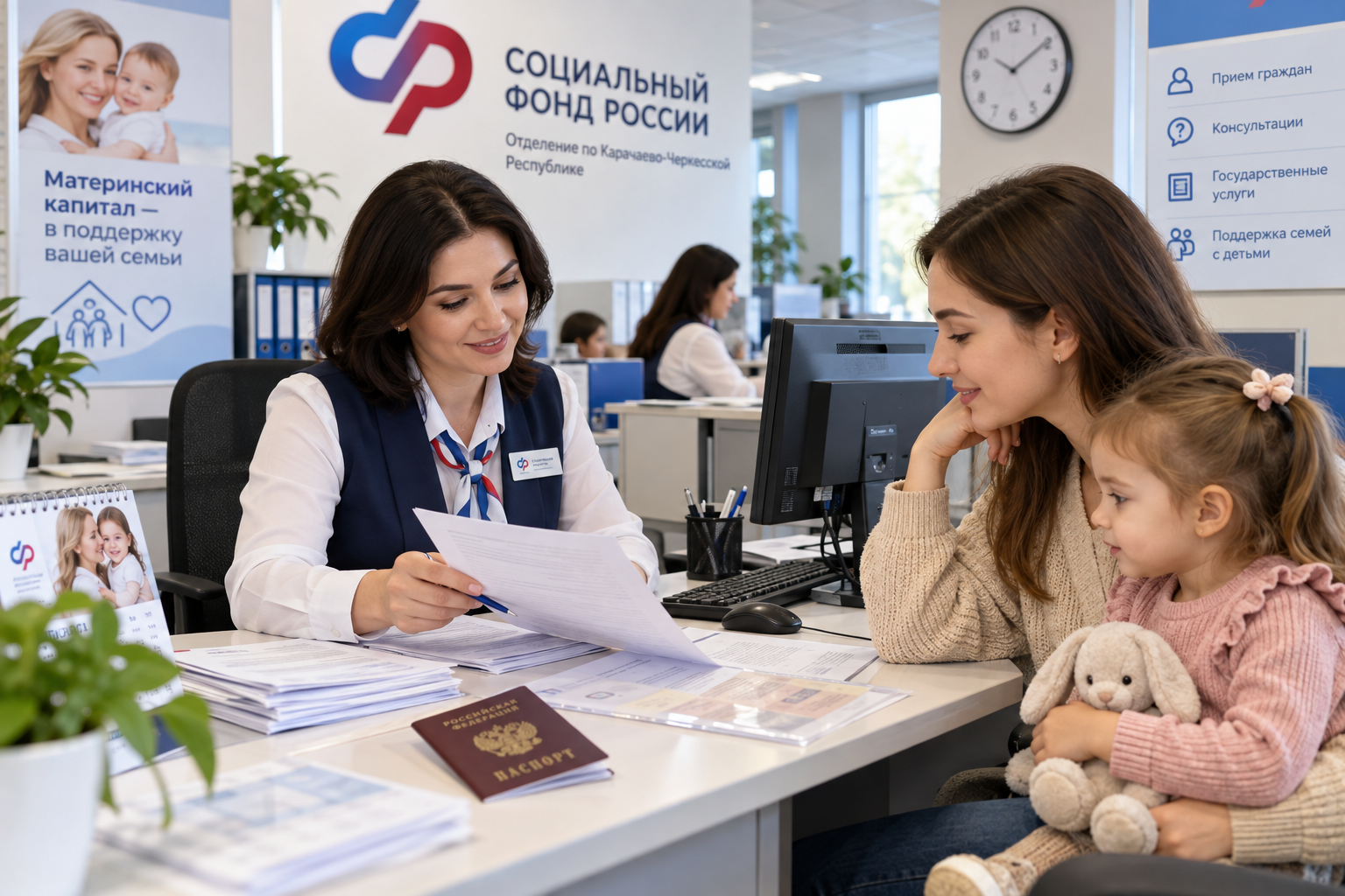 Отделение Соцфонда по Карачаево-Черкесии сократило средний период рассмотрения заявлений о распоряжении материнским капиталом до четырех рабочих дней